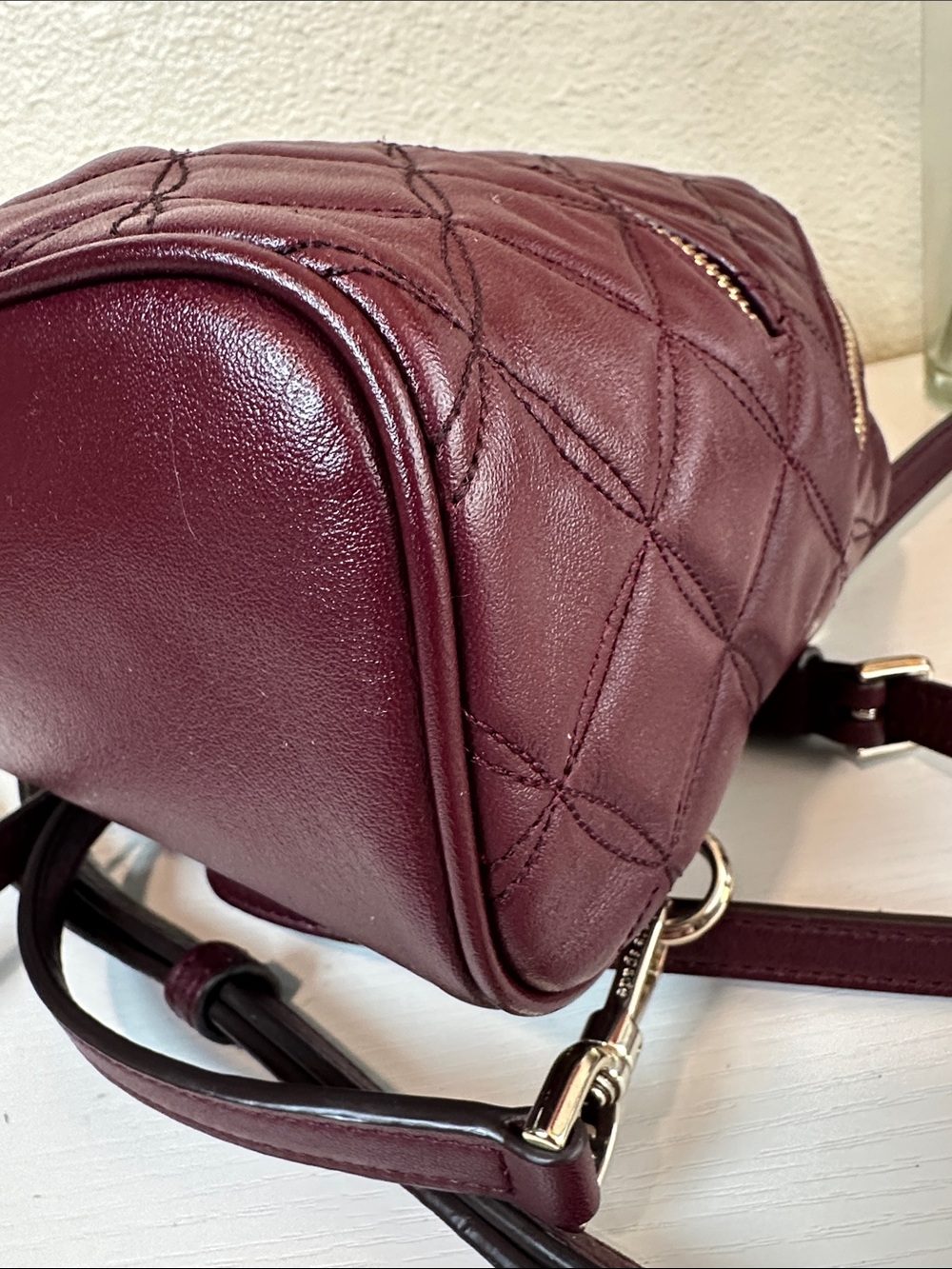 kate spade Quilted Wine Leather Mini Backpack - Picture 6 of 11